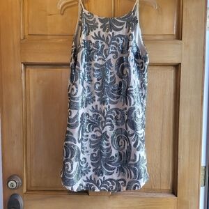 Capulet Beige & Silver Sequins Dress Size Medium